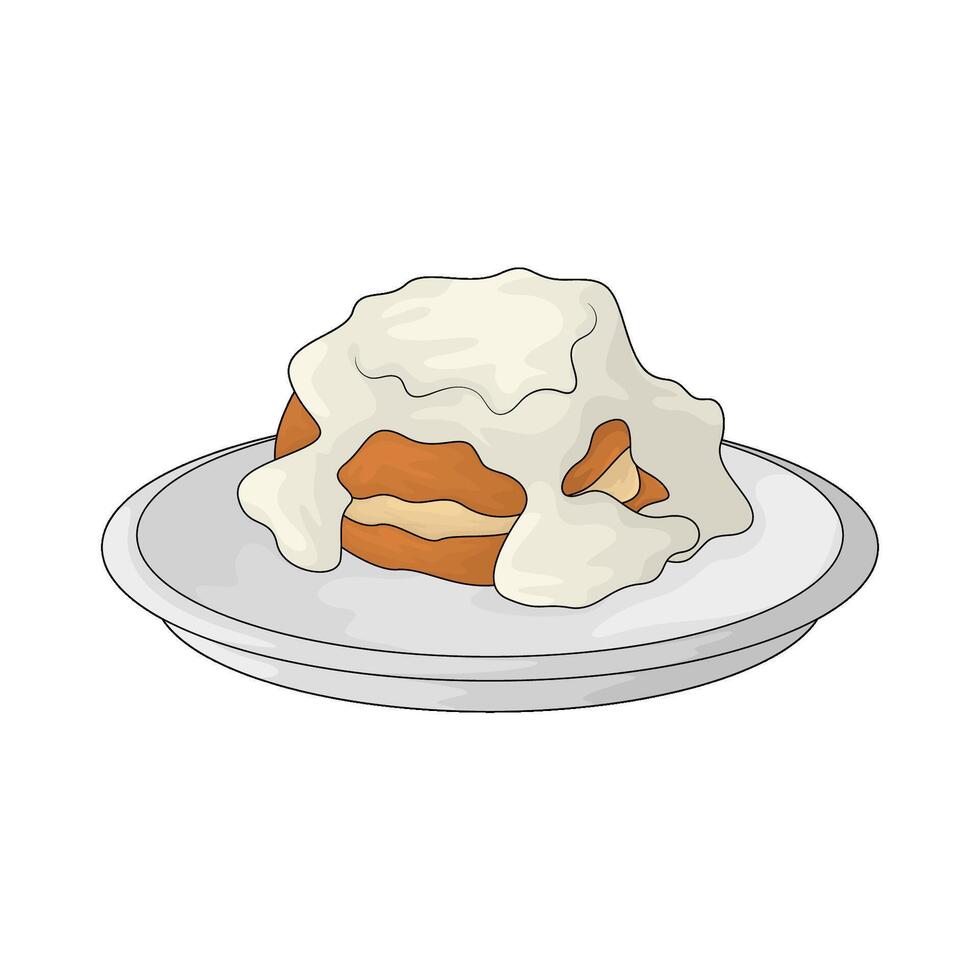 cake with whipped cream vector