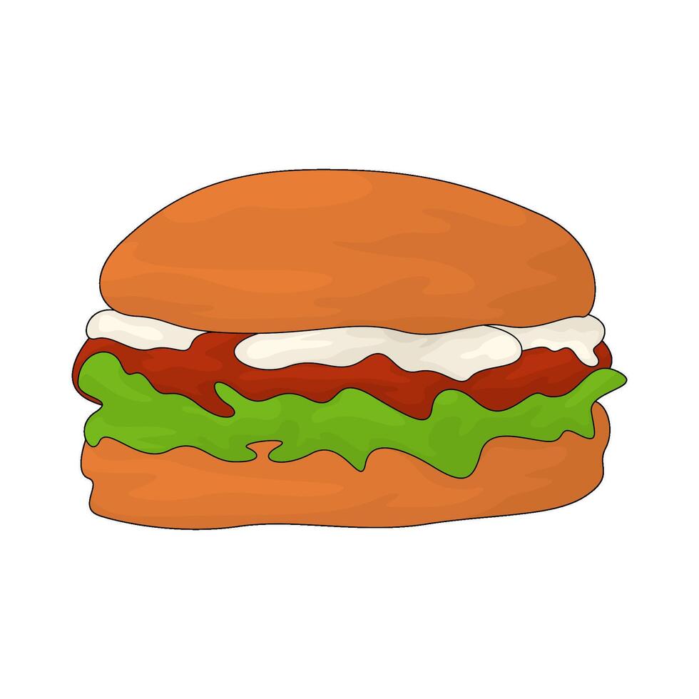 fresh burger illustration vector