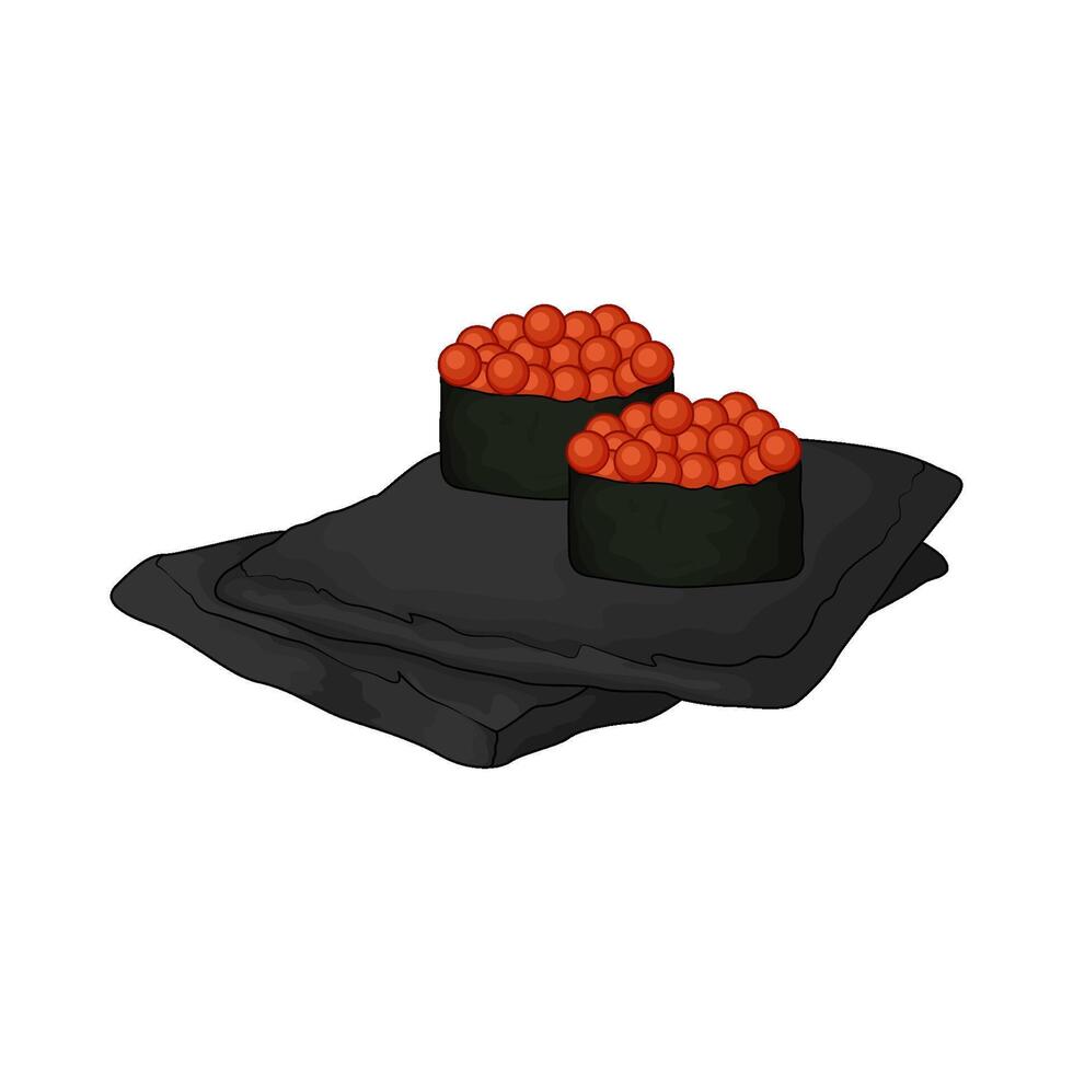 illustration of delicious and fresh sushi roll vector