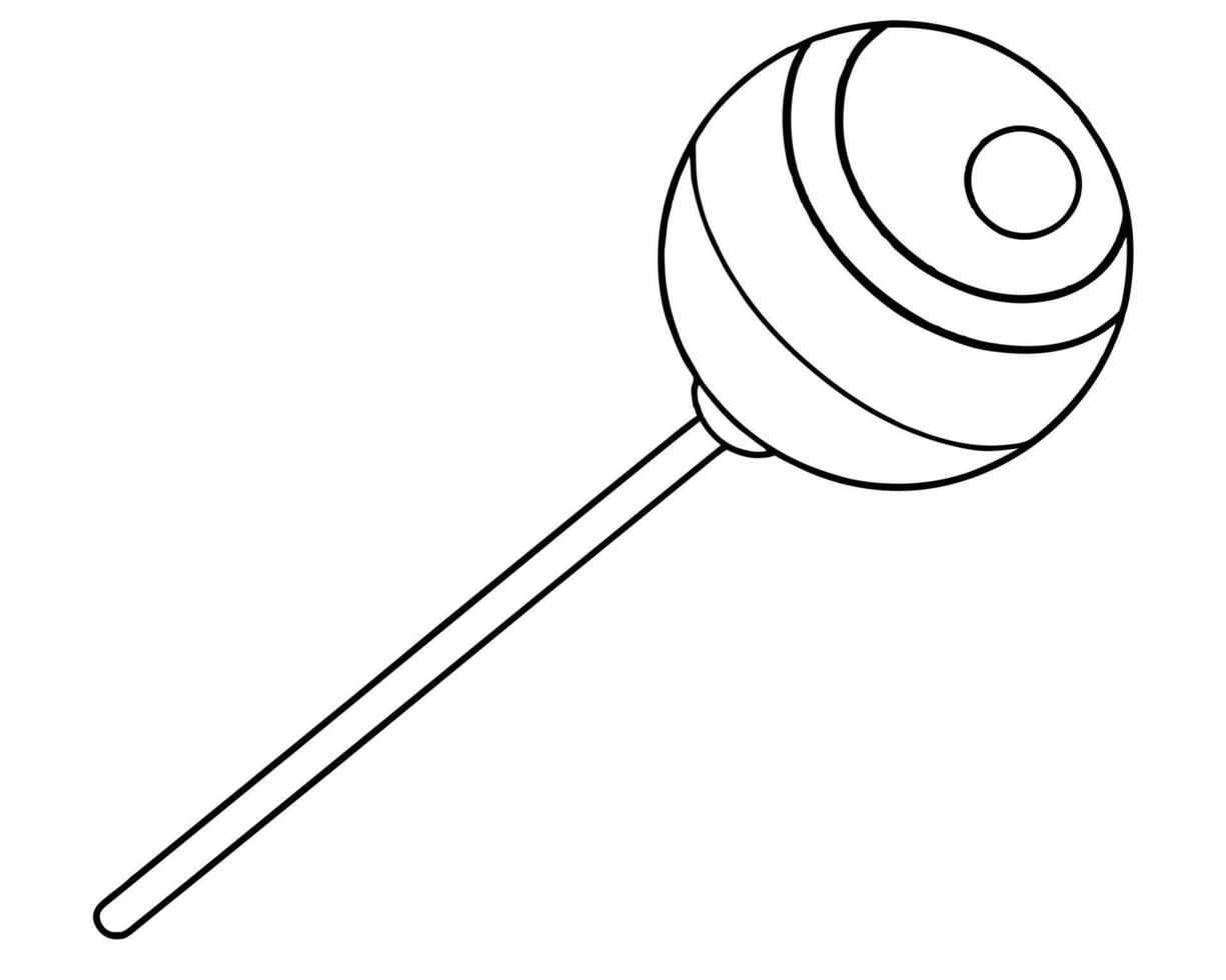 Simple black and white lollipop illustration. vector