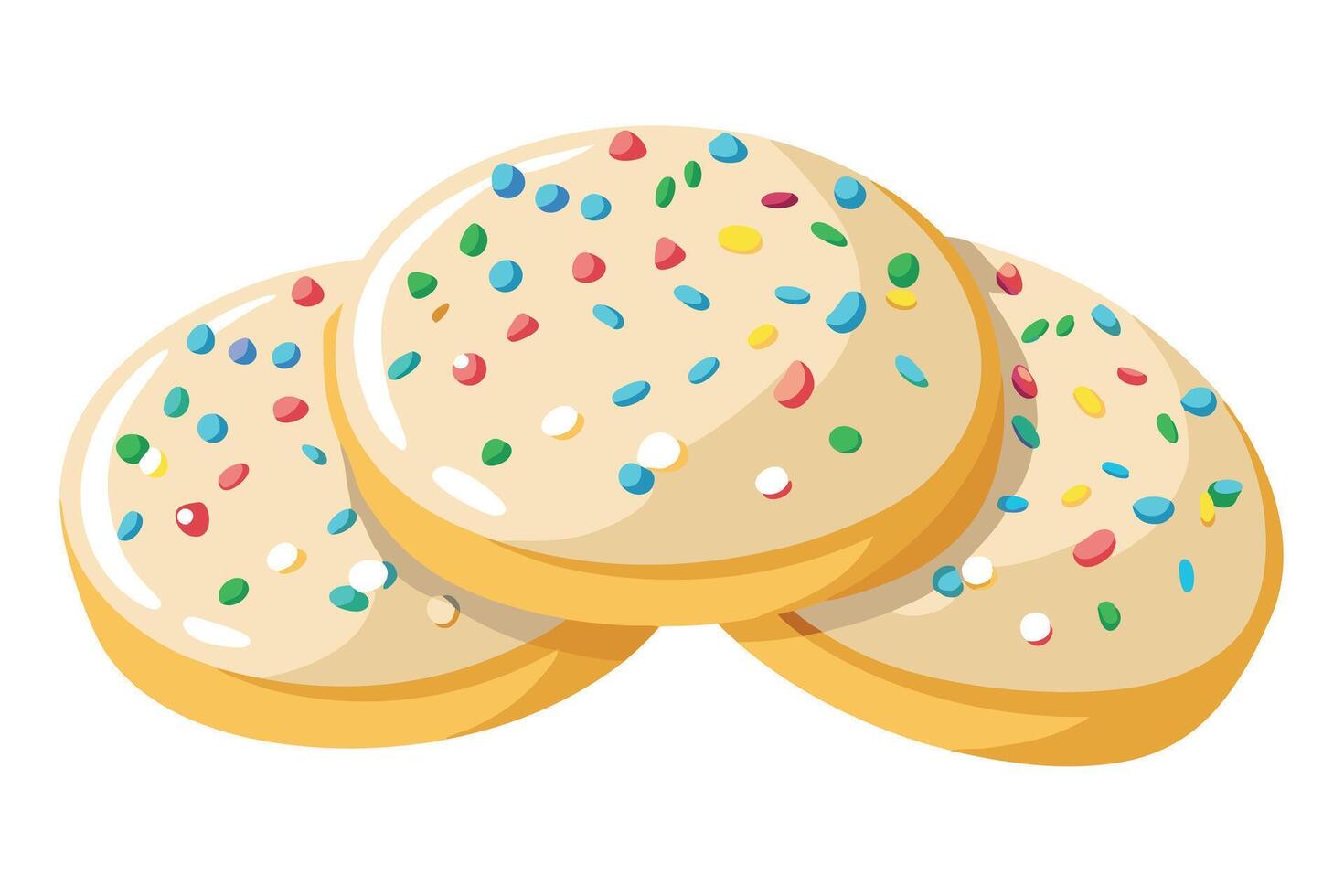 Stack of Colorful Sprinkled Cookies vector
