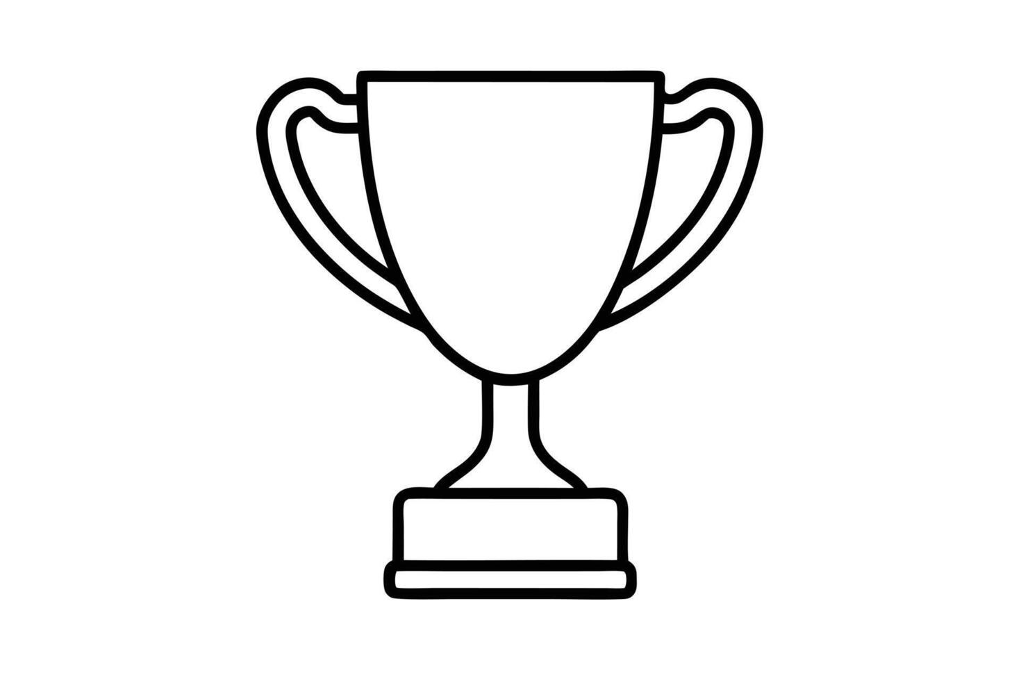 Simple Black Outline Trophy Icon vector