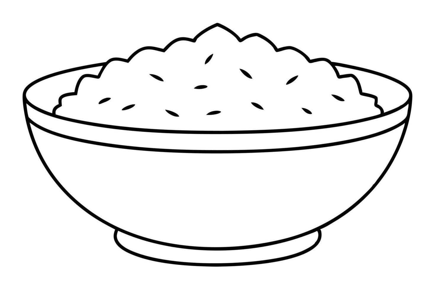 A simple Line Art Illustration of a Bowl of Food vector