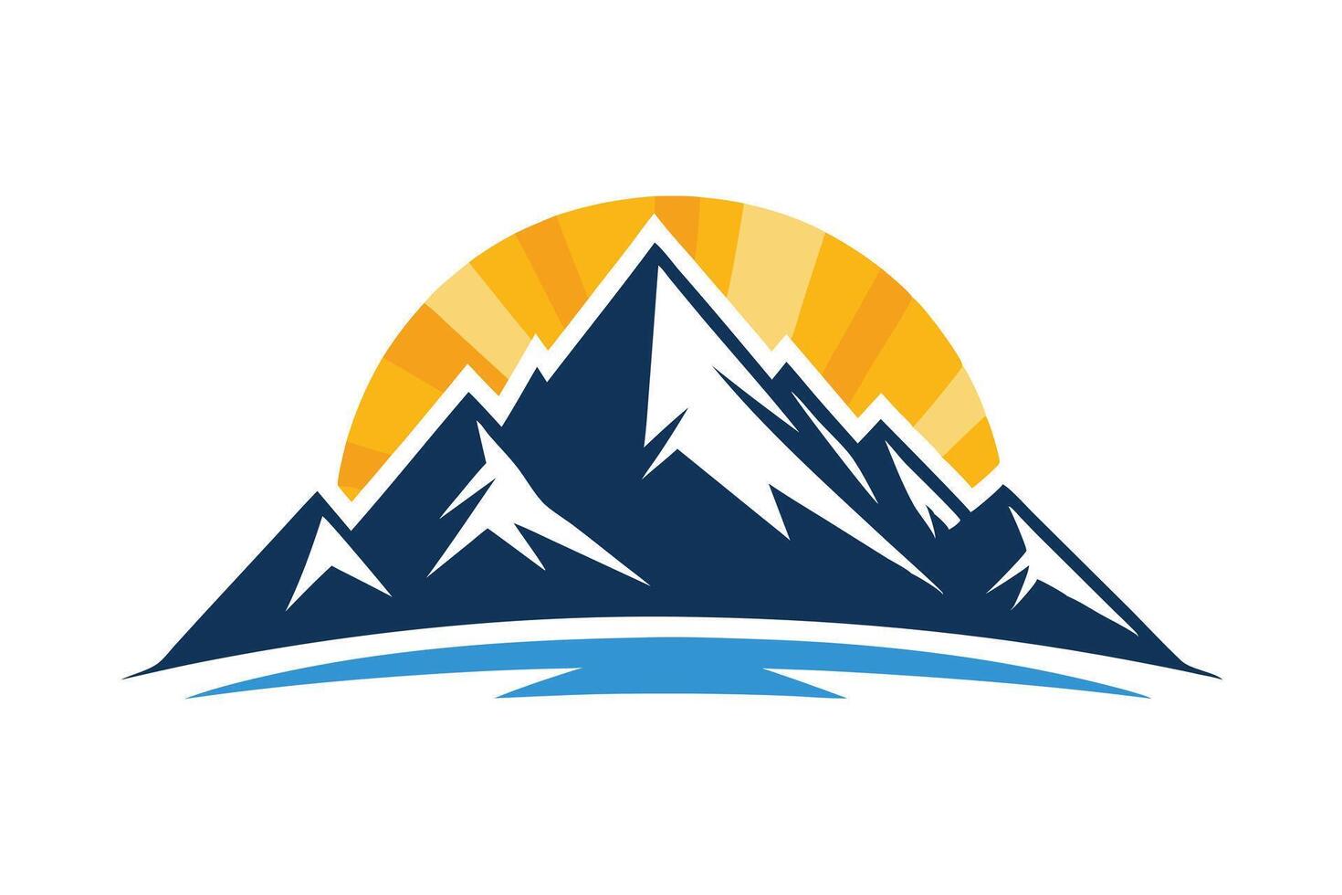 Its Majestic Mountain Sunrise Over a Lake vector