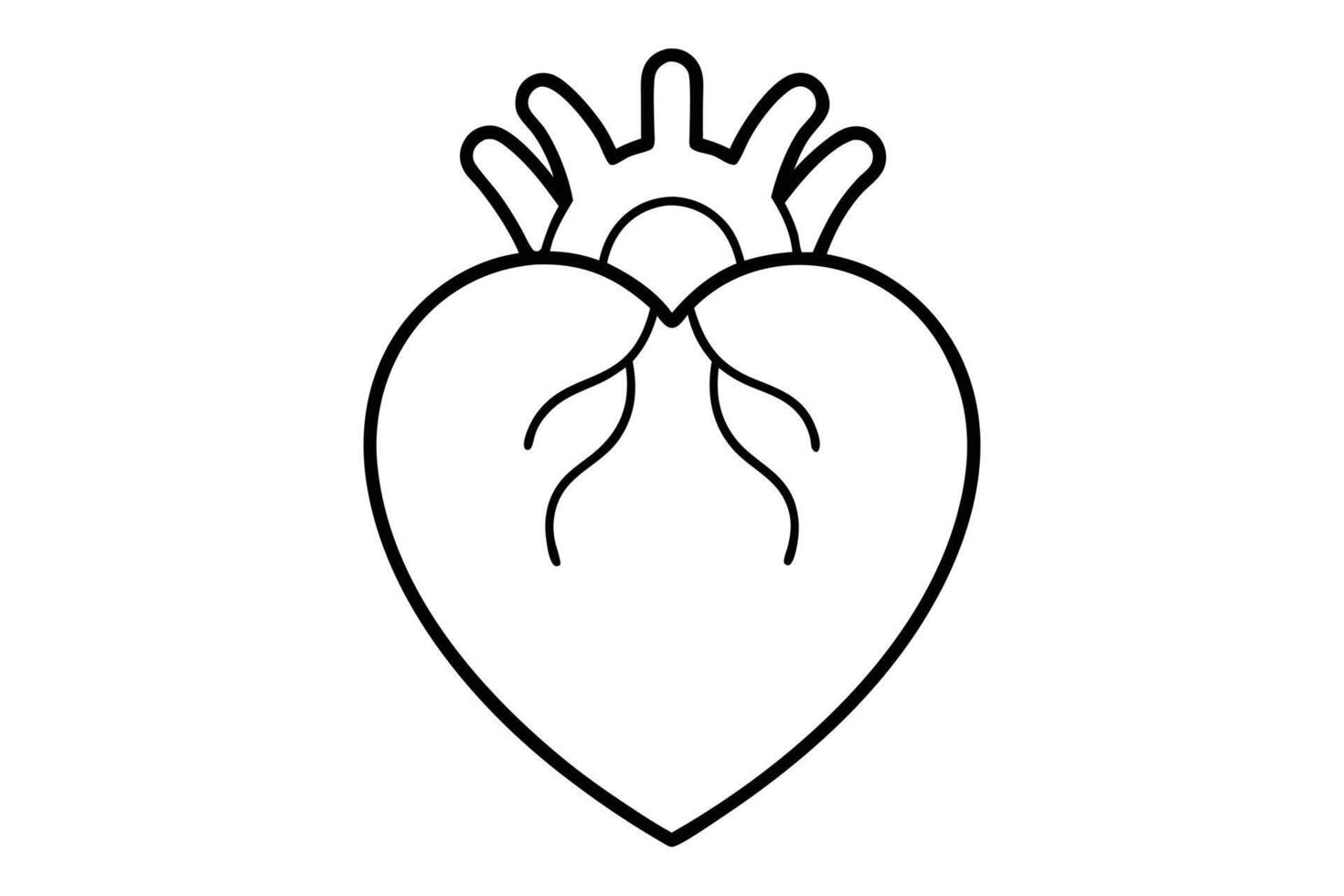 Simple Black and White Heart Icon with Spiritual Symbolism vector