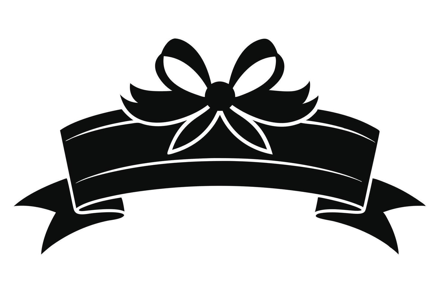 Elegant Black and White Gift Bow and Ribbon Design vector