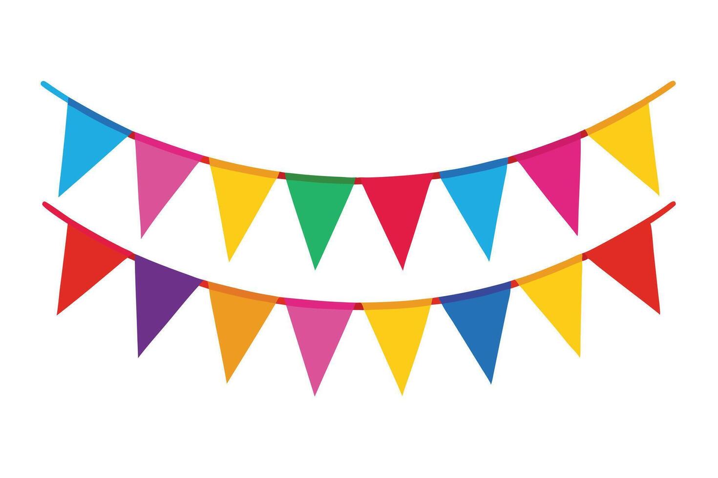 Its Colorful Triangular Bunting Garlands for Celebrations vector