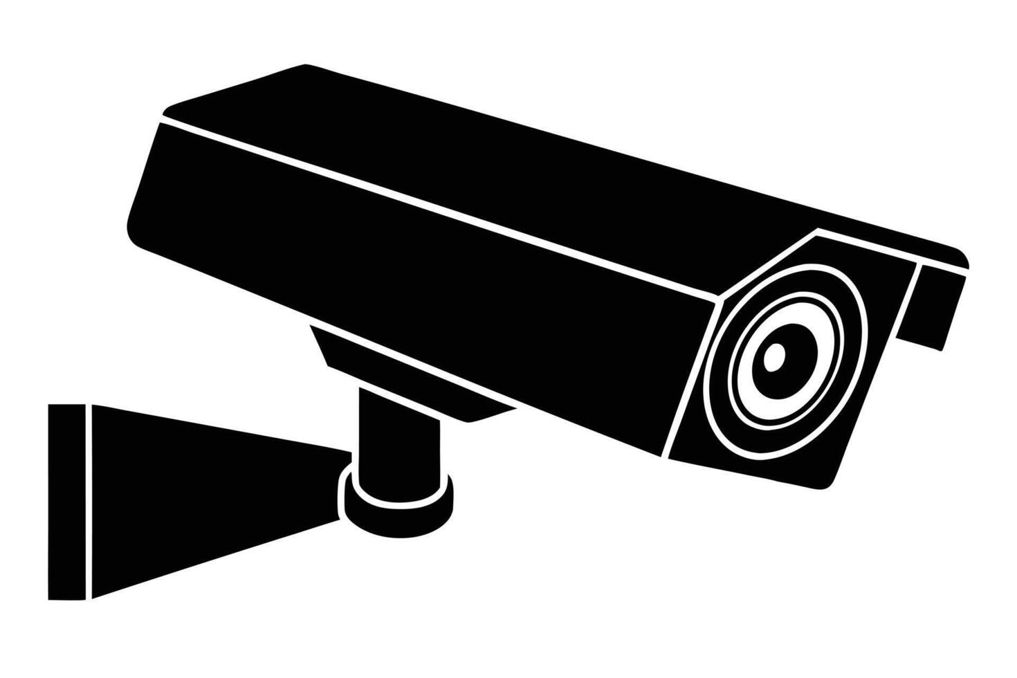 Simple Silhouette of a Security Surveillance Camera vector
