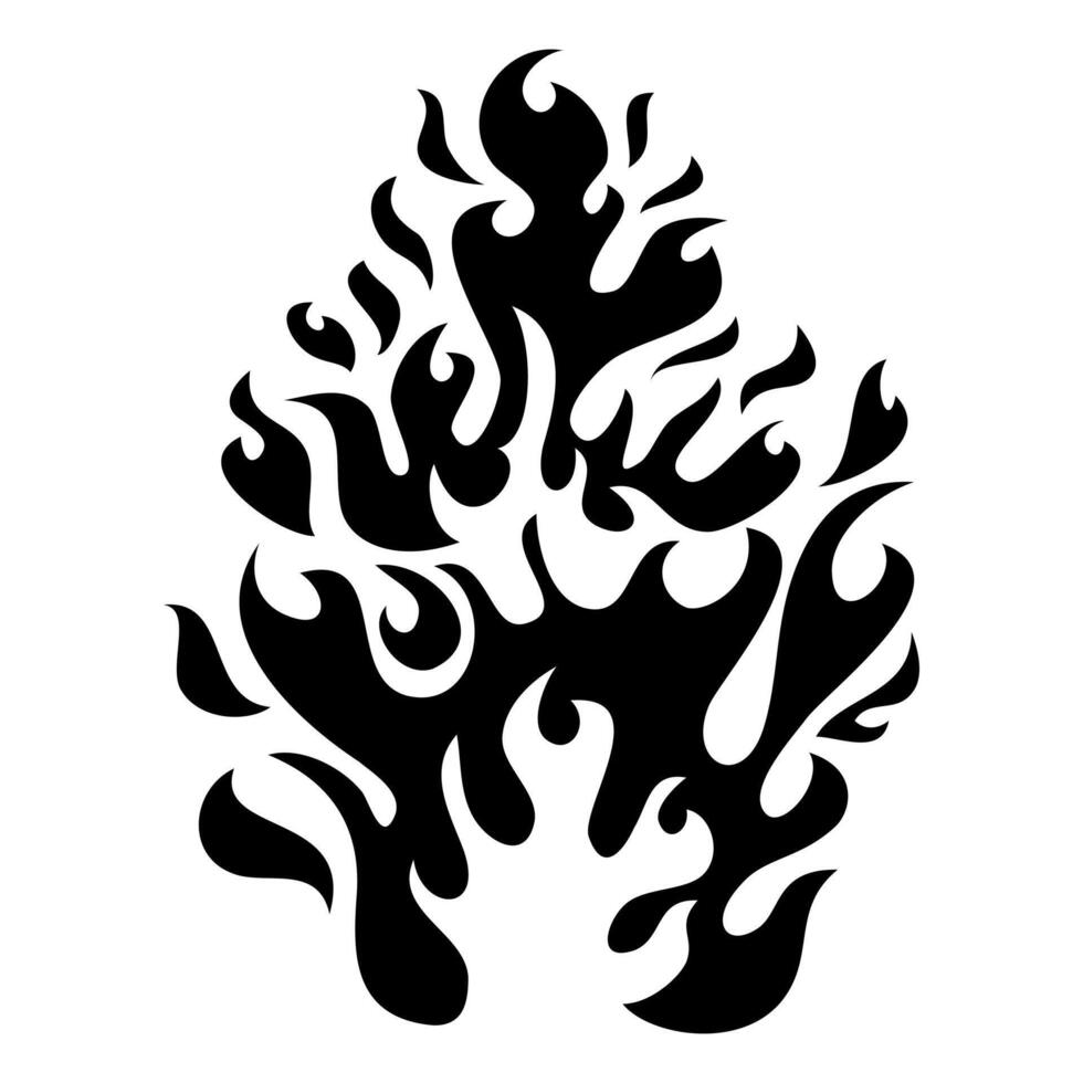 Hand drawn of Fire flame icon symbol. isolated on white background icon illustration vector