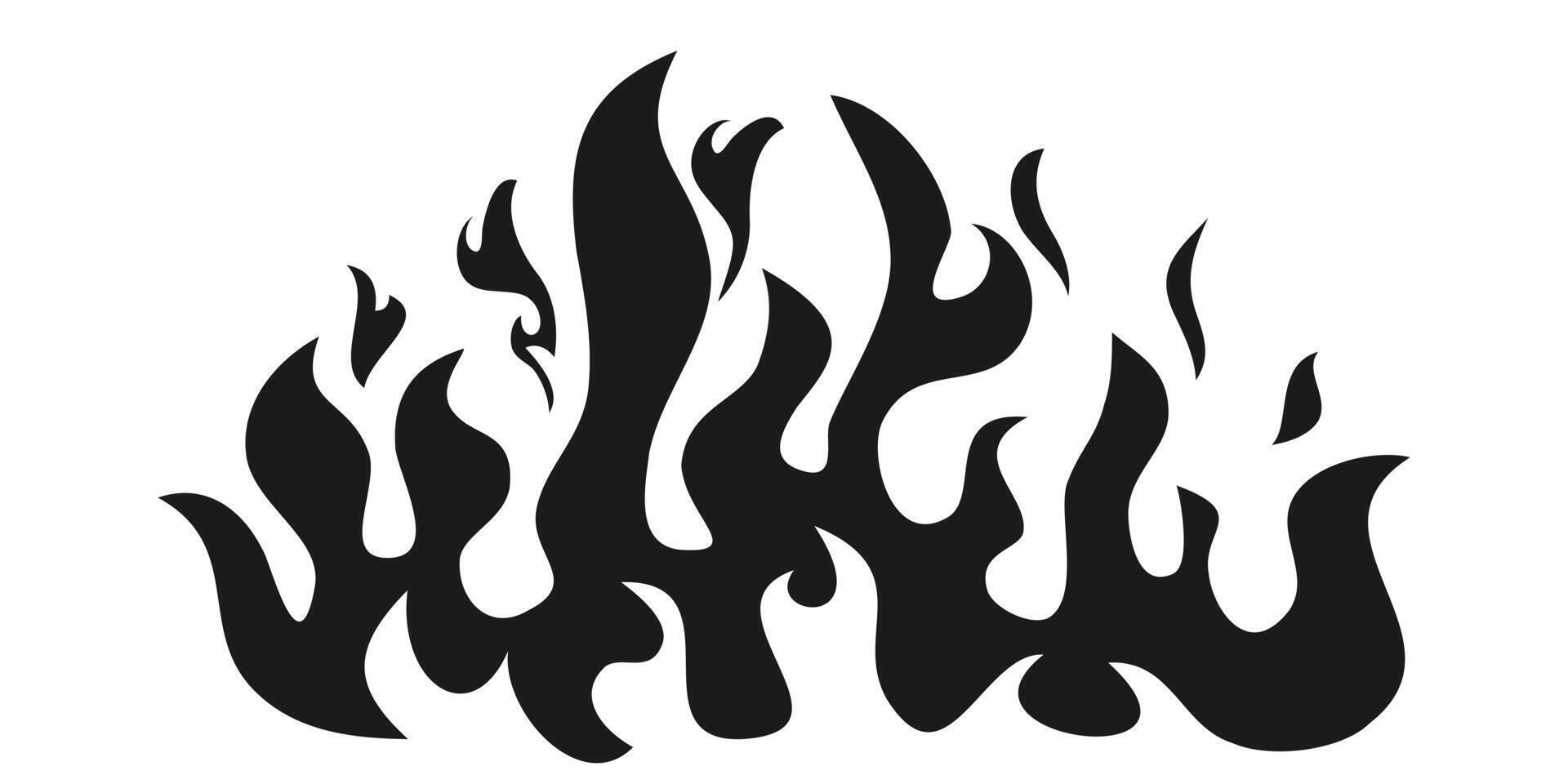 Hand drawn of Fire flame icon symbol. isolated on white background, icon illustration vector