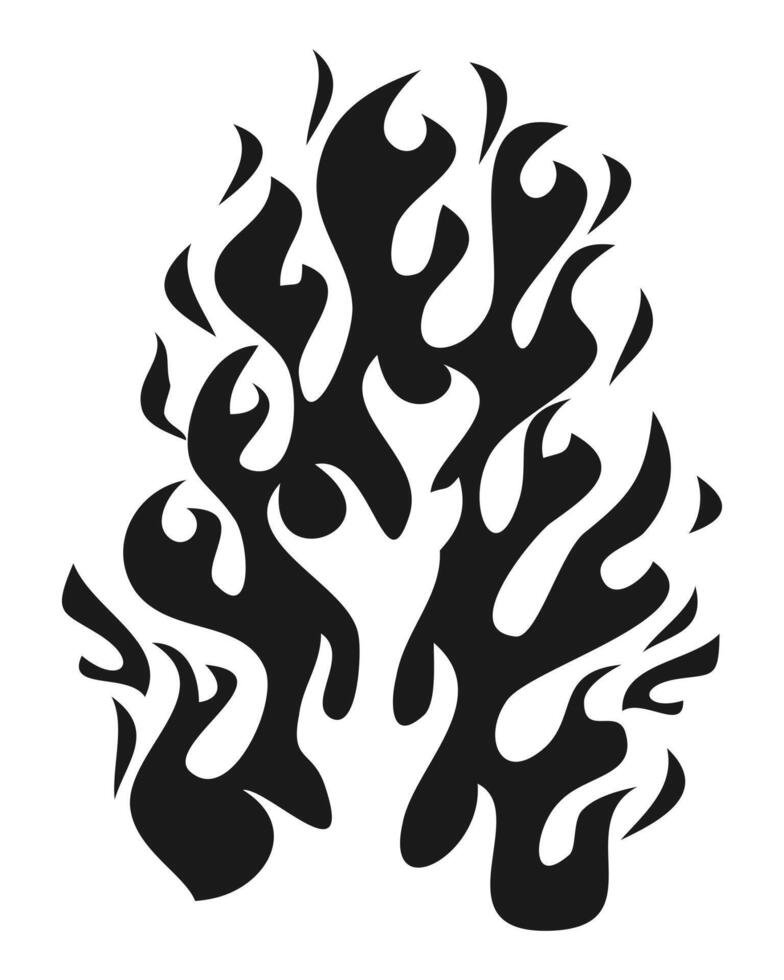 Hand drawn of Fire flame icon symbol, isolated on white background vector