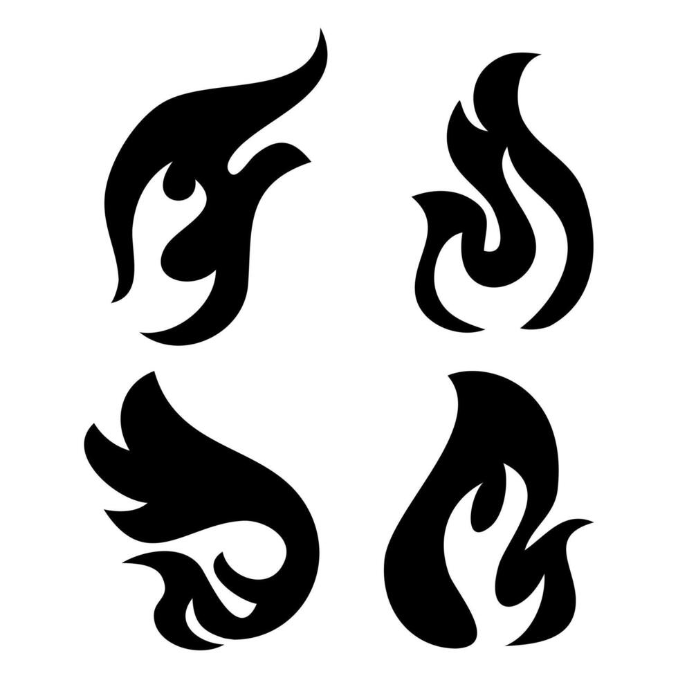 Hand drawn of Fire flame icon symbol. isolated on white background. icon illustration vector