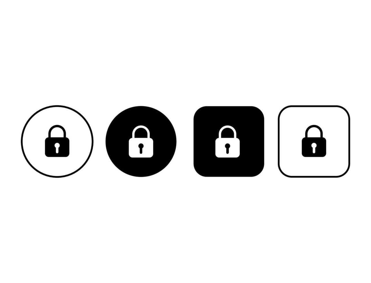 Security button set with lock icons. Collection of flat padlocks for safe browsing, authentication, and data protection vector