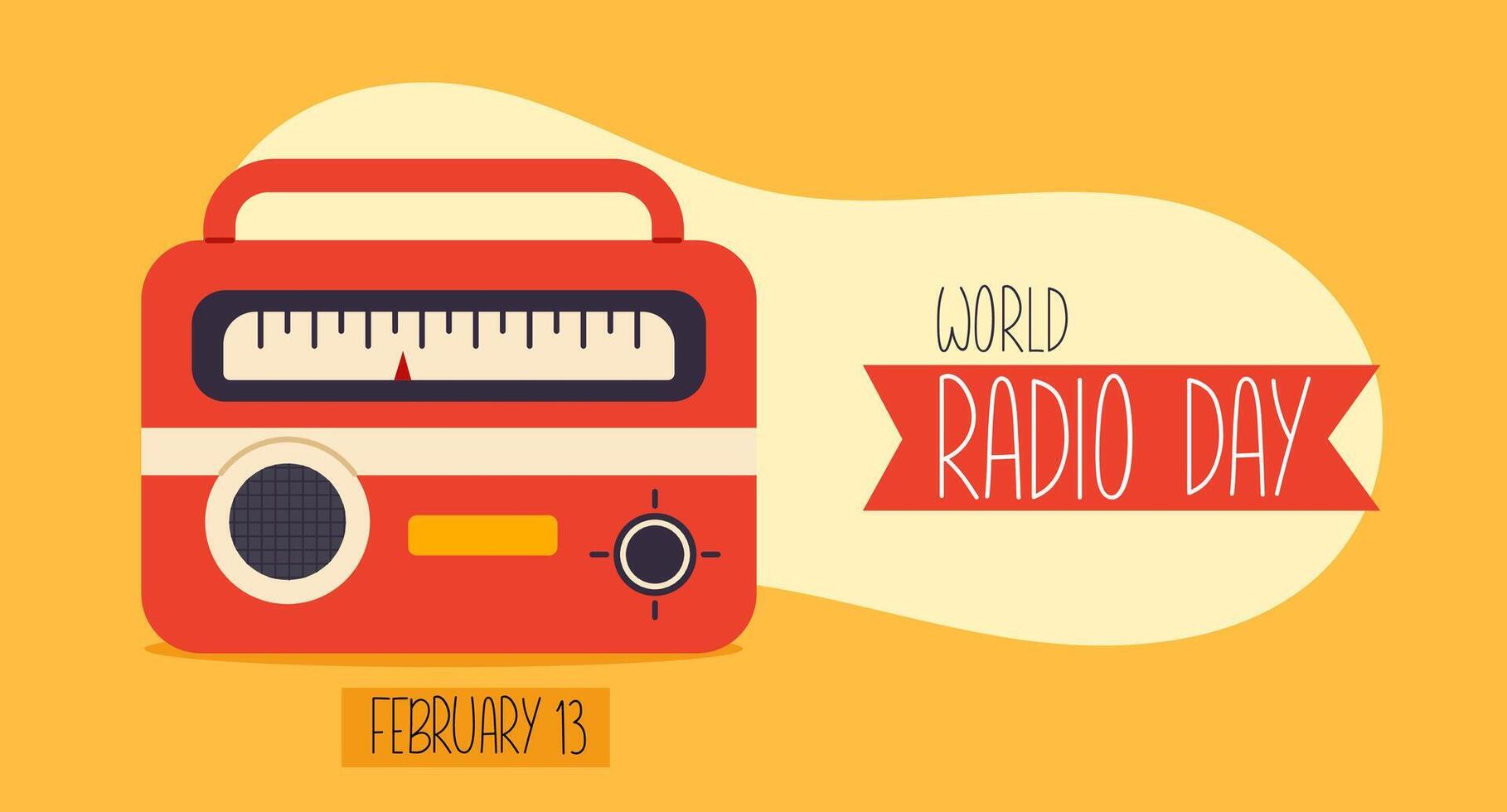 World radio day. February 13 vector