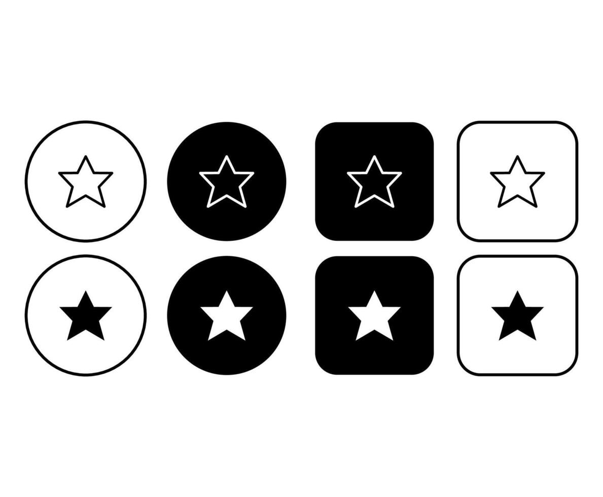 Star icon collection. Simple star buttons set. Star symbols. Rating or feedback icon vector