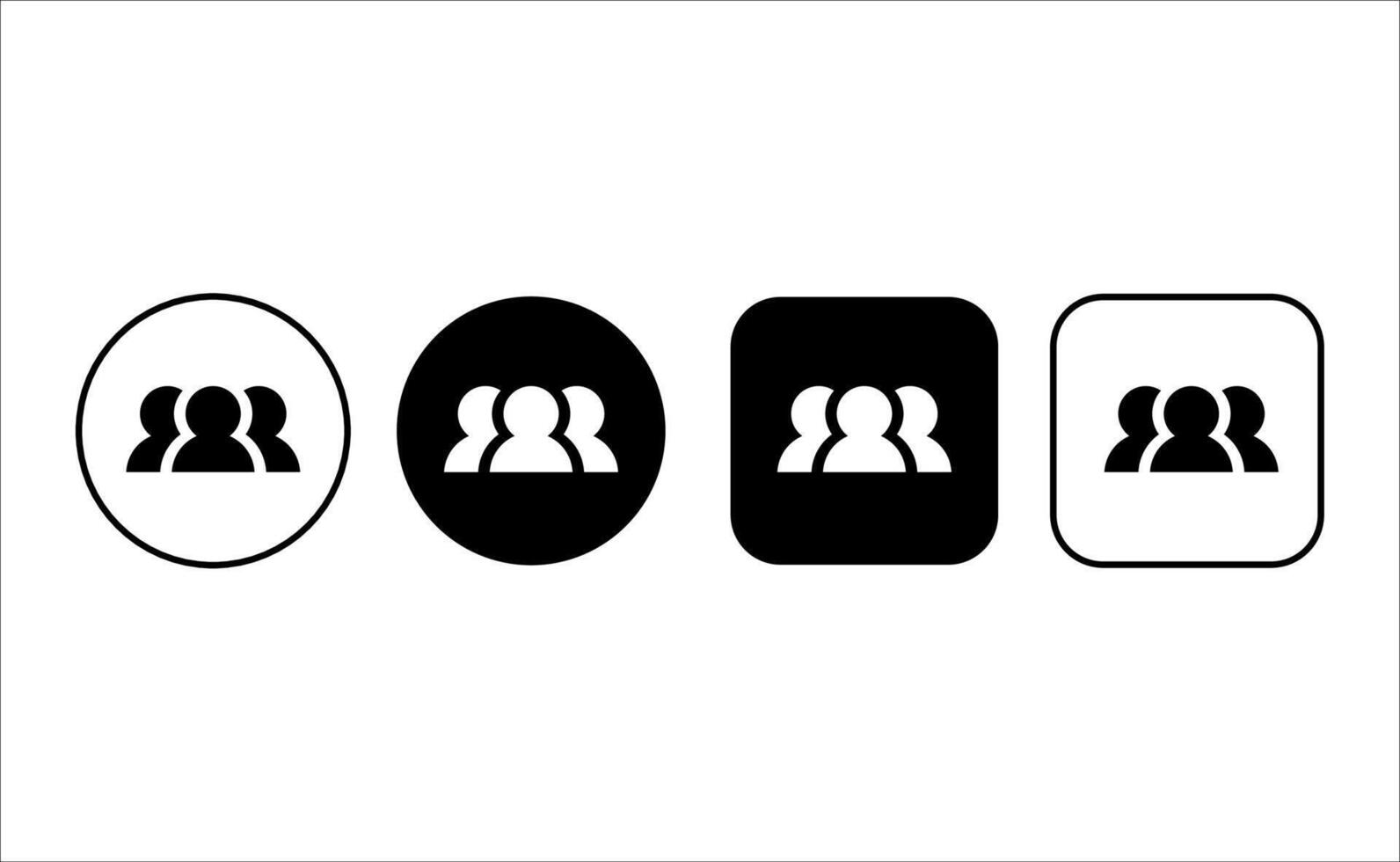 Outline people icons set. User icon. User symbol. User profile symbol. Buttons with people icons. Editable stroke vector