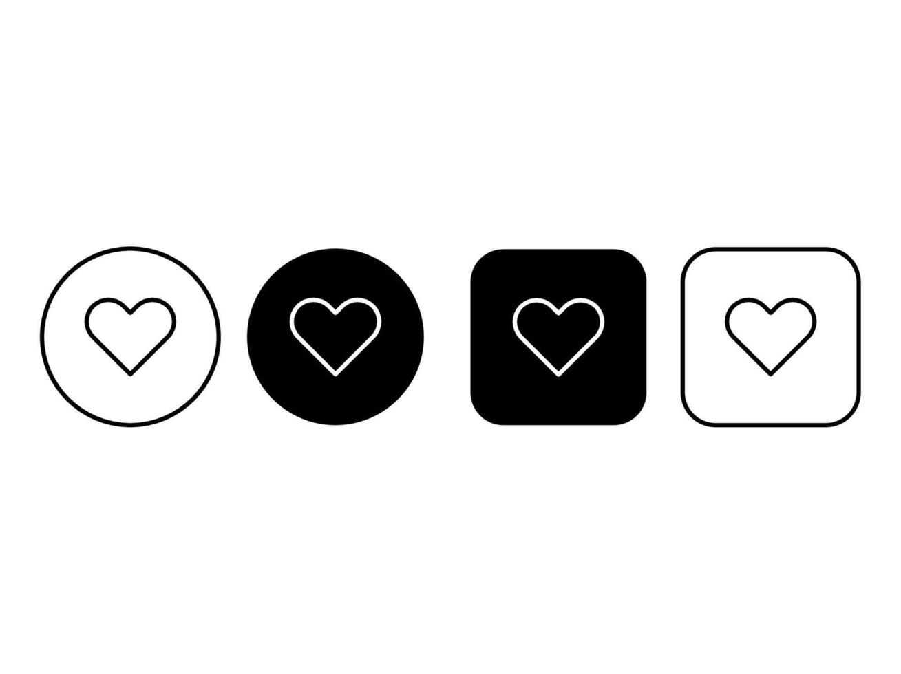 Heart outline icons set. Heart buttons for web design. Medical concept vector