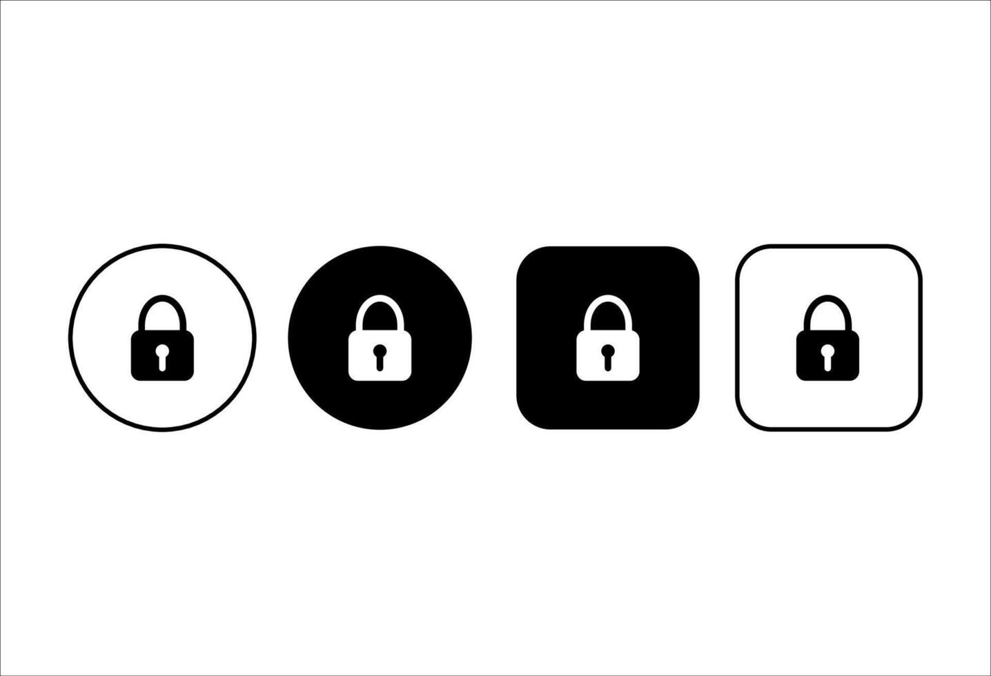 Lock icon collection. Web buttons with padlock silhouette. Lock symbol vector