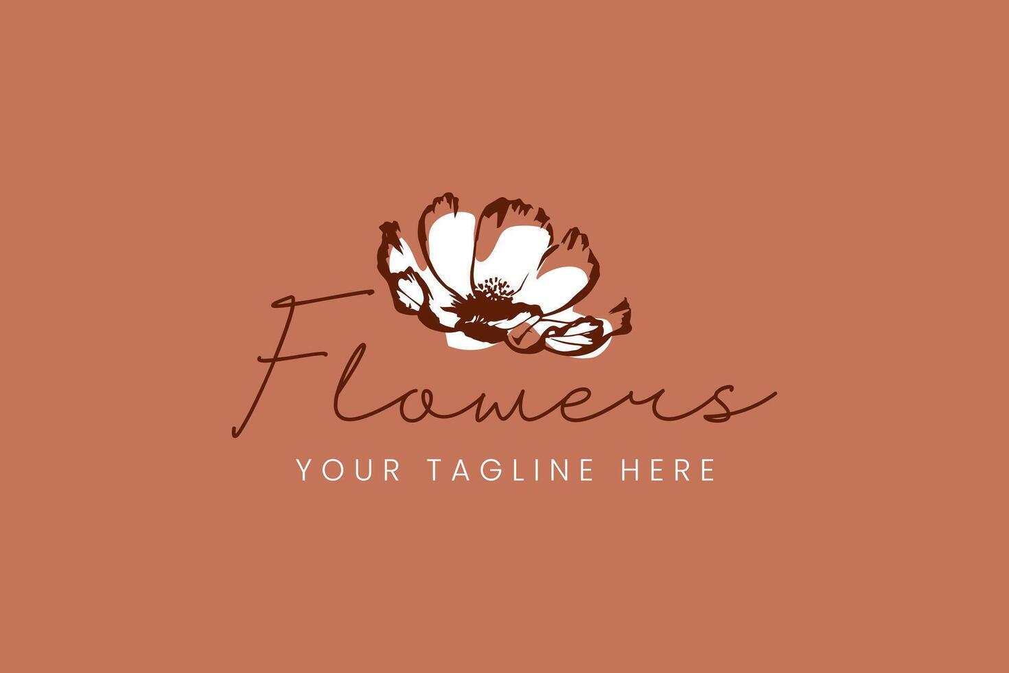 Elegant botanical logo design with a single-line rose. Suitable for wellness, spa, or florist use. vector