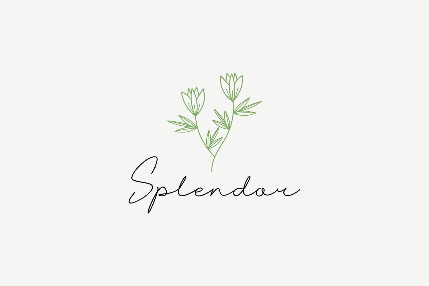Simple floral emblem with graceful script. Ideal for wedding planners, florists, and wellness studios. vector