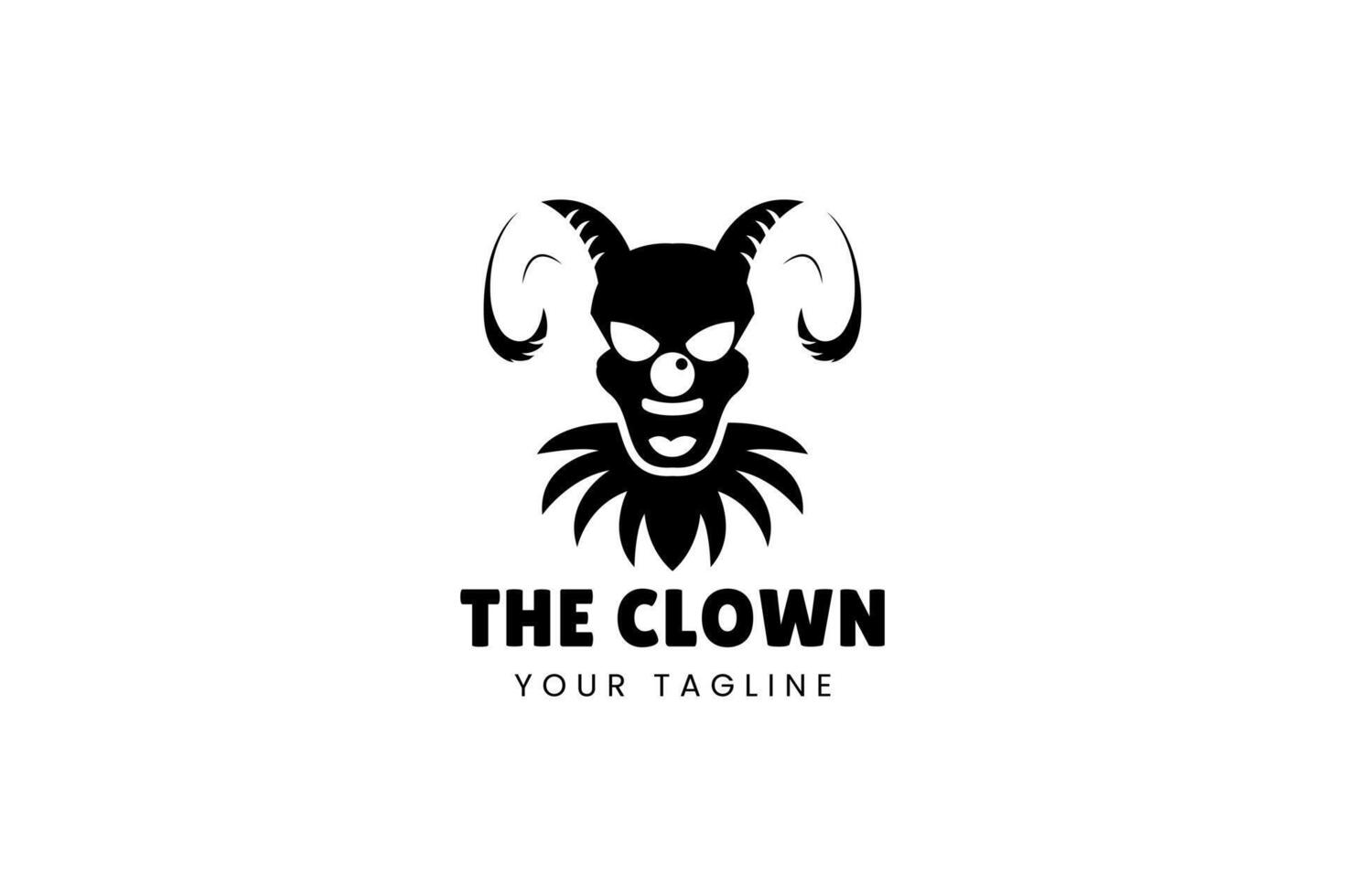 Creative clown face logo with sharp design. Ideal for performance, showbiz, or comic branding. vector