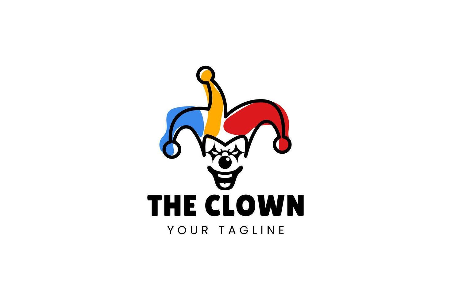 Joker-inspired clown logo with vintage vibe. Ideal for retro-themed brands or events. vector