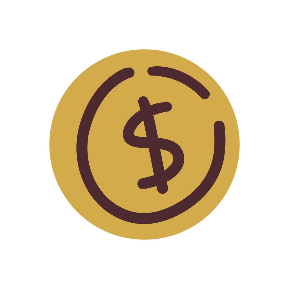 money Icon. Payment system. Coins and Dollar cent Sign isolated on white background. Flat design style. Business concept vector