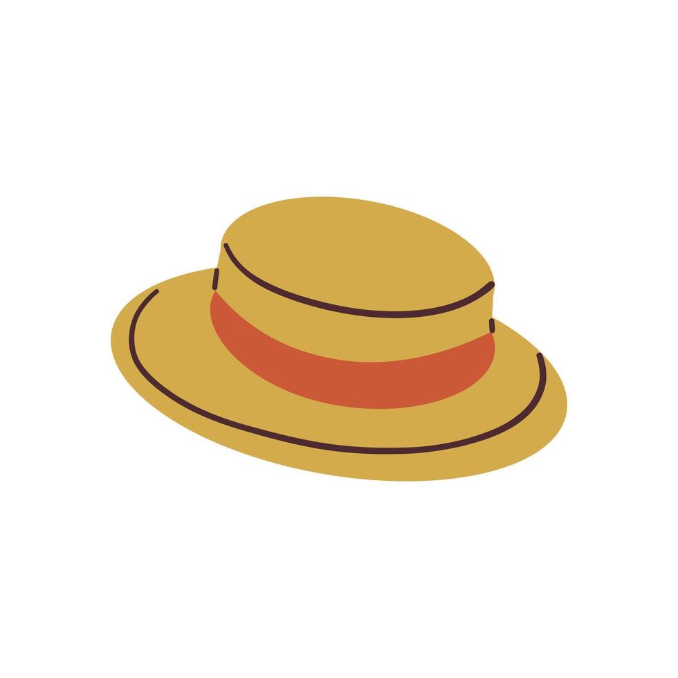 Women's summer hat illustration. Beach headgear on white background. vector