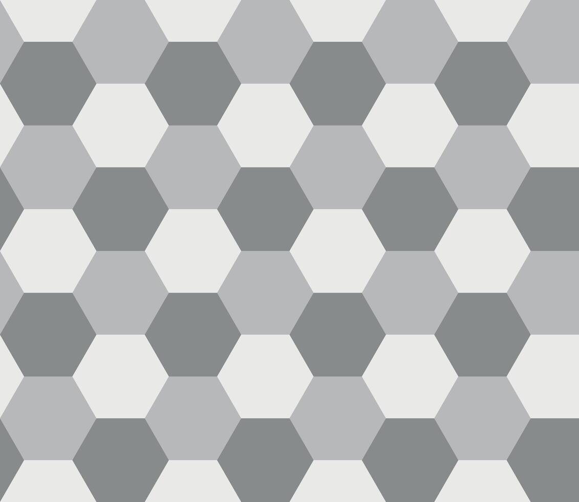 Recolorable seamless hexagon pattern. Minimalist white and grey background. Resizable repeating pattern for printing vector