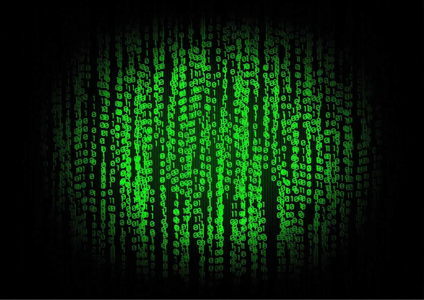 Digital Code A digital cascade of luminous green characters flow against a dark canvas, depicting the complex world of information, data, and virtual networks. vector