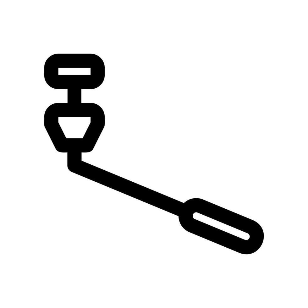 Outline icon of a selfie stick with adjustable phone clamp visible design vector