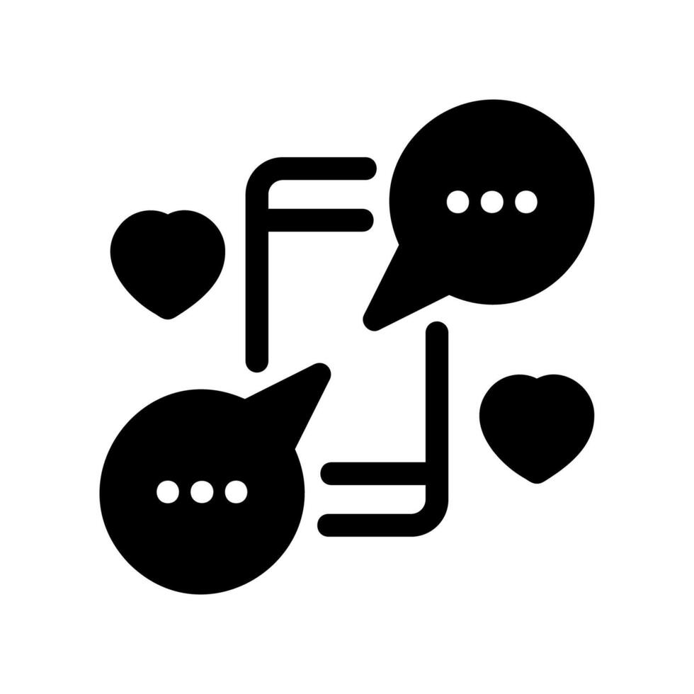 Chat Bubbles with Hearts Icon for Romantic Online Communication vector