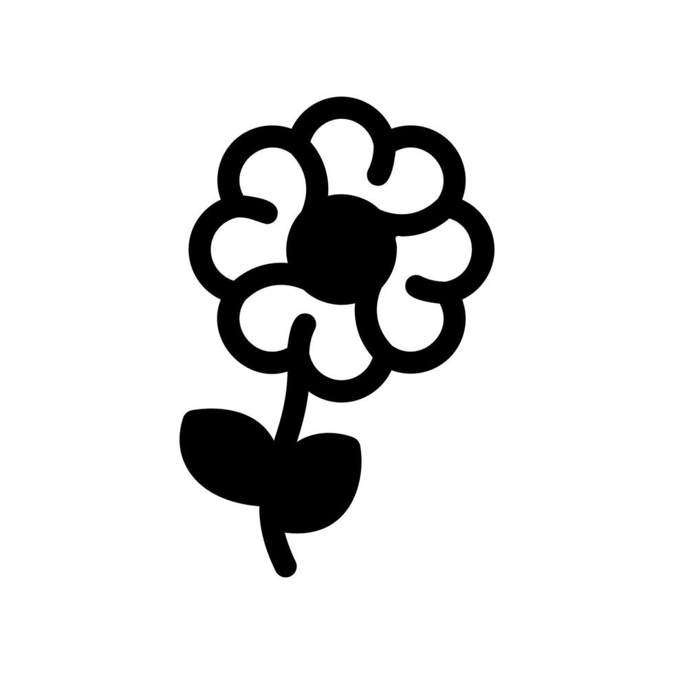 Simple Outline Illustration of a Single Flower vector