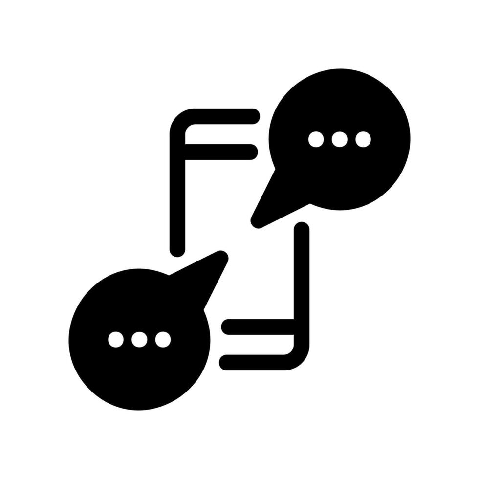 Connected Chat Bubbles Icon One Solid One Outline Style Design vector