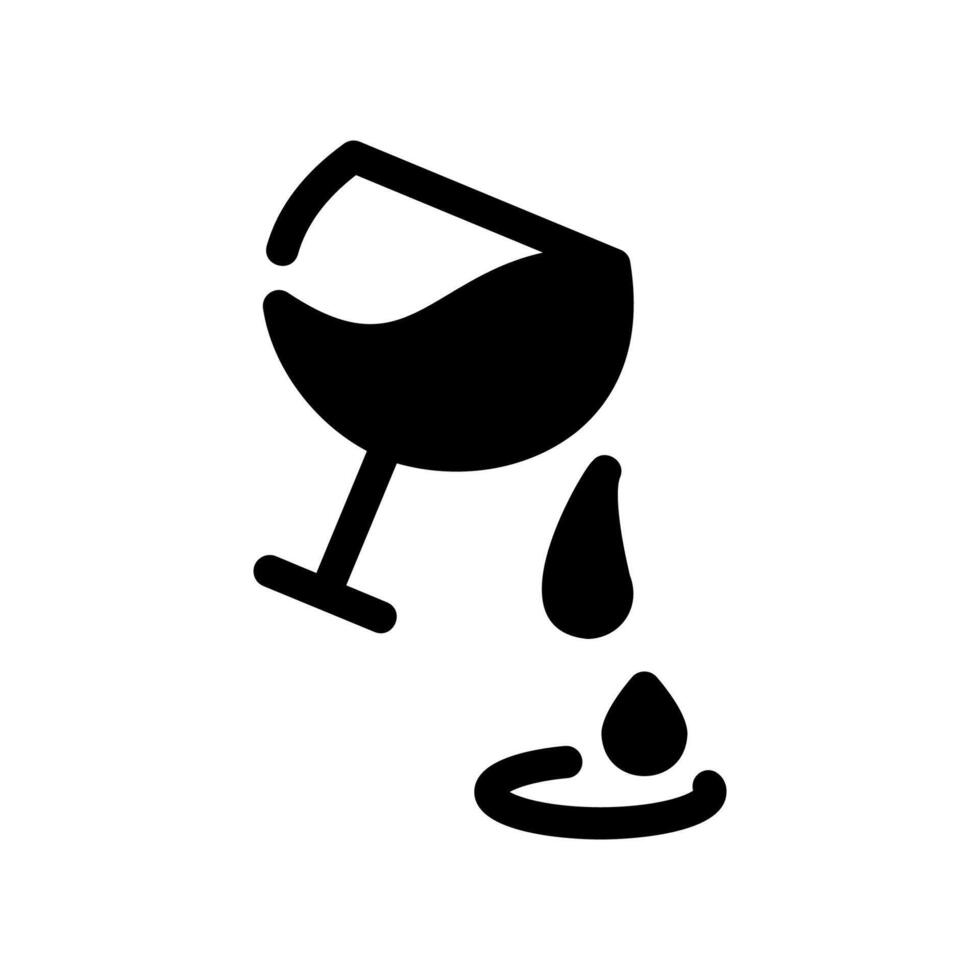 Wine Glass Icon with Liquid Dripping from Rim vector