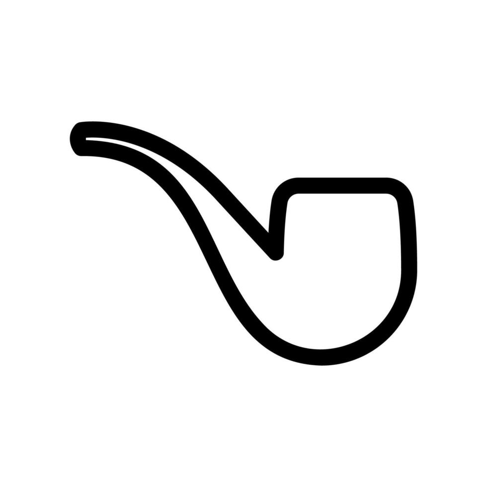 Simple Line Art Icon Depicting a Classic Smoking Pipe vector