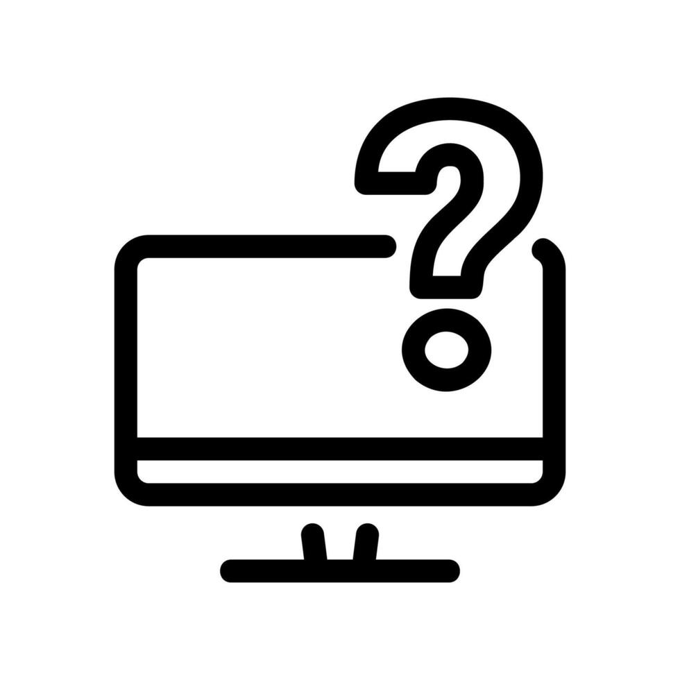 Computer Screen Displaying Question Mark for Technical Support Query vector