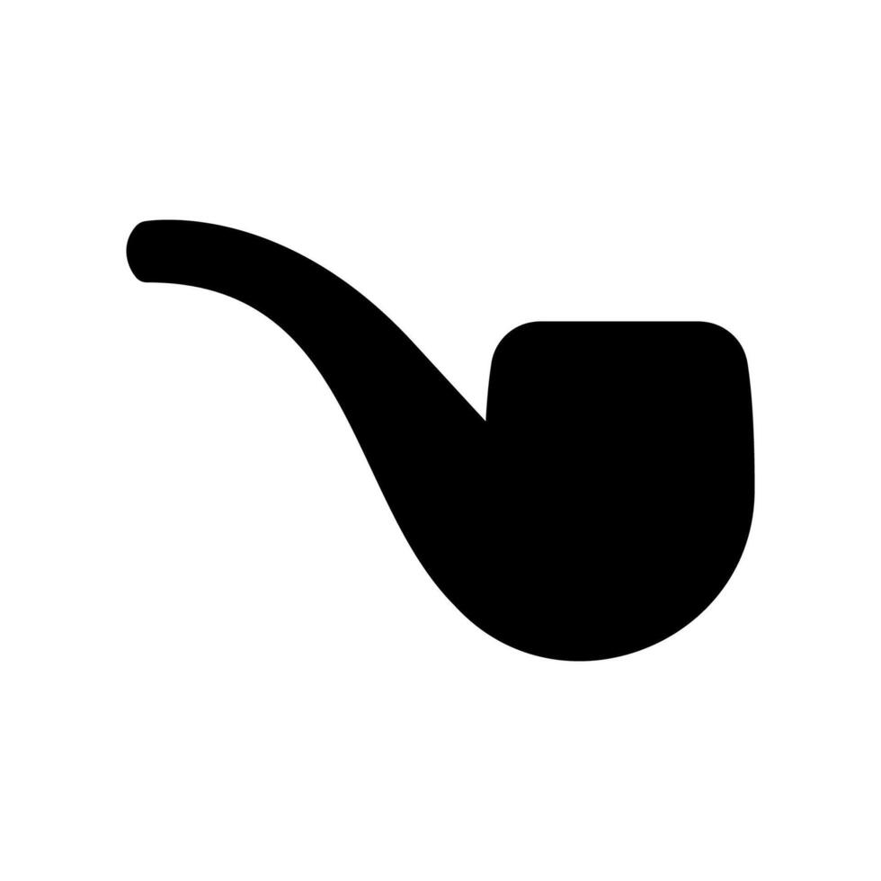 Traditional Smoking Device Silhouette with Curved Stem vector