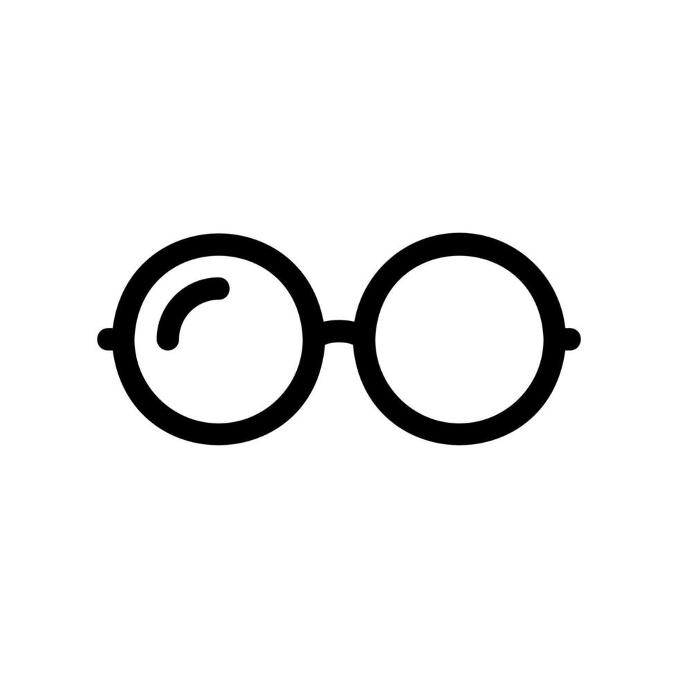 Simple Outline Drawing of Round Eyeglasses Spectacles vector