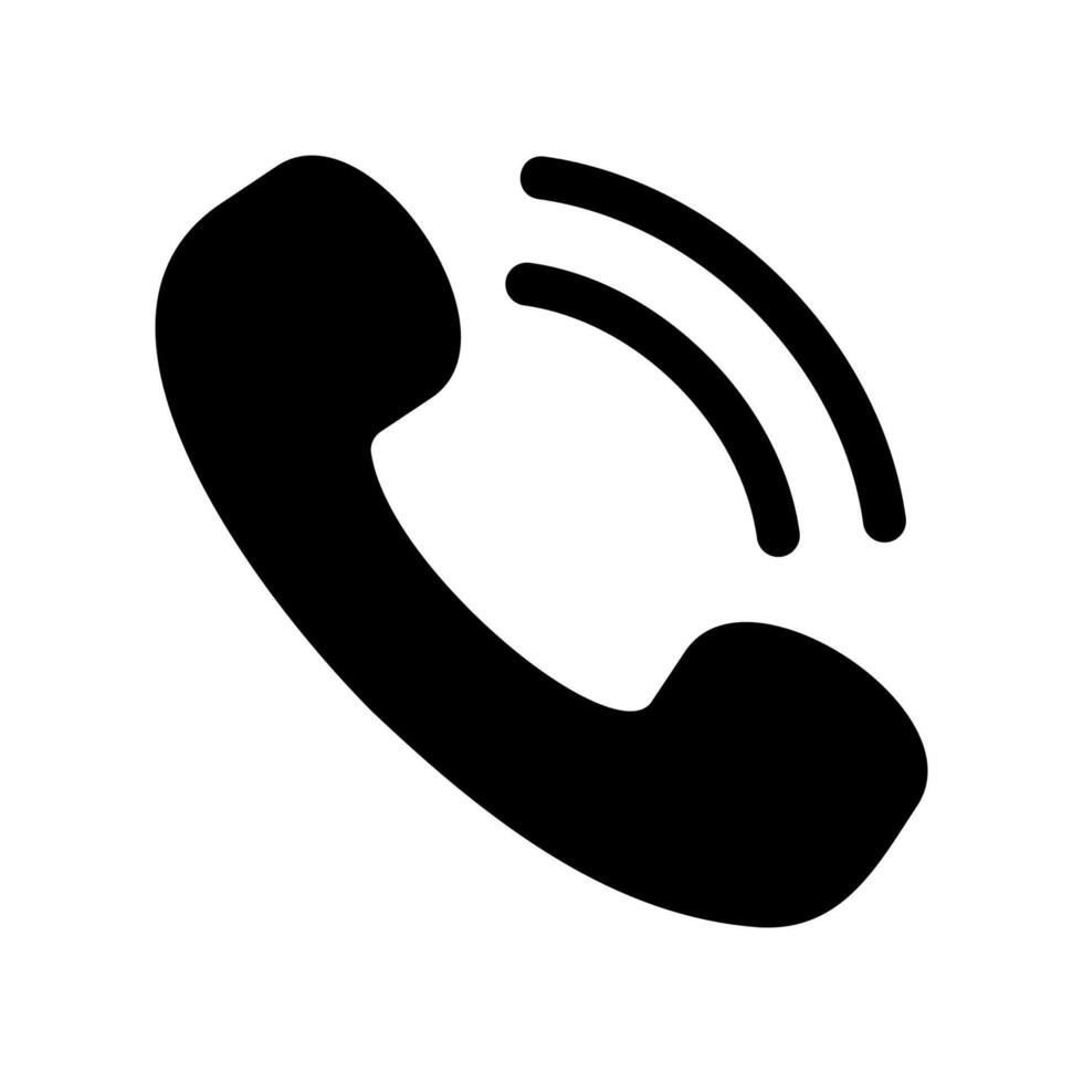 Classic Telephone Handset Icon with Sound Wave Indicators vector
