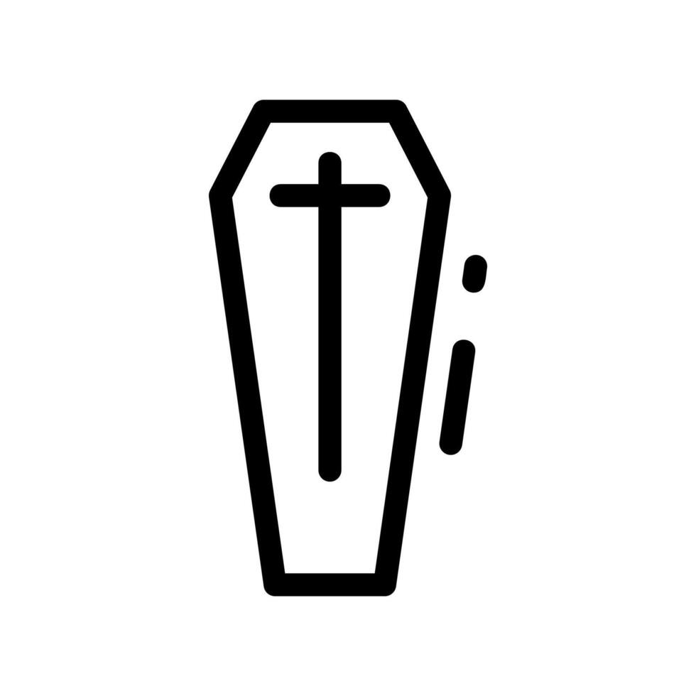Spooky coffin with cross and movement stripes vector
