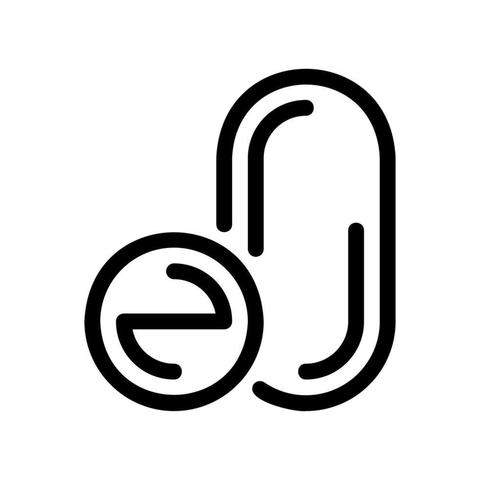 Medical Pill and Capsule Side by Side Outline Icon for Healthcare Concepts vector