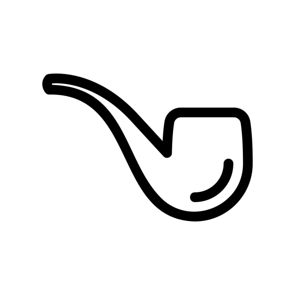 Graphic Icon Showing a Smoking Pipe with Curved Stem vector