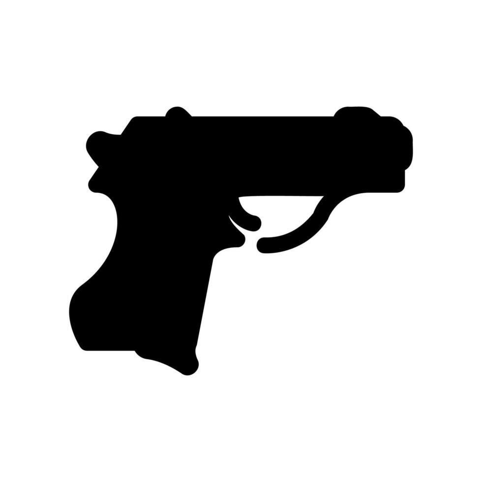 Handgun Silhouette Icon Representing Weapon or Firearm Symbol vector