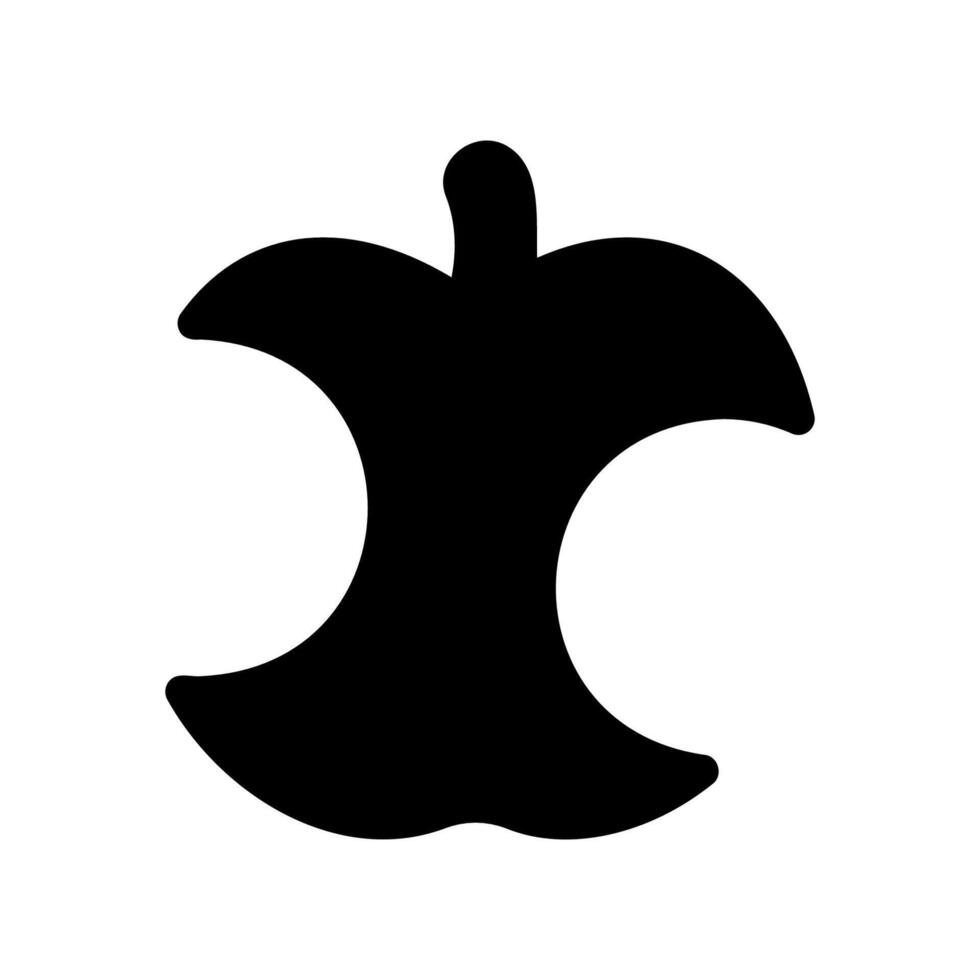 Monochrome Silhouette Icon Showing the Remnants of an Eaten Apple vector
