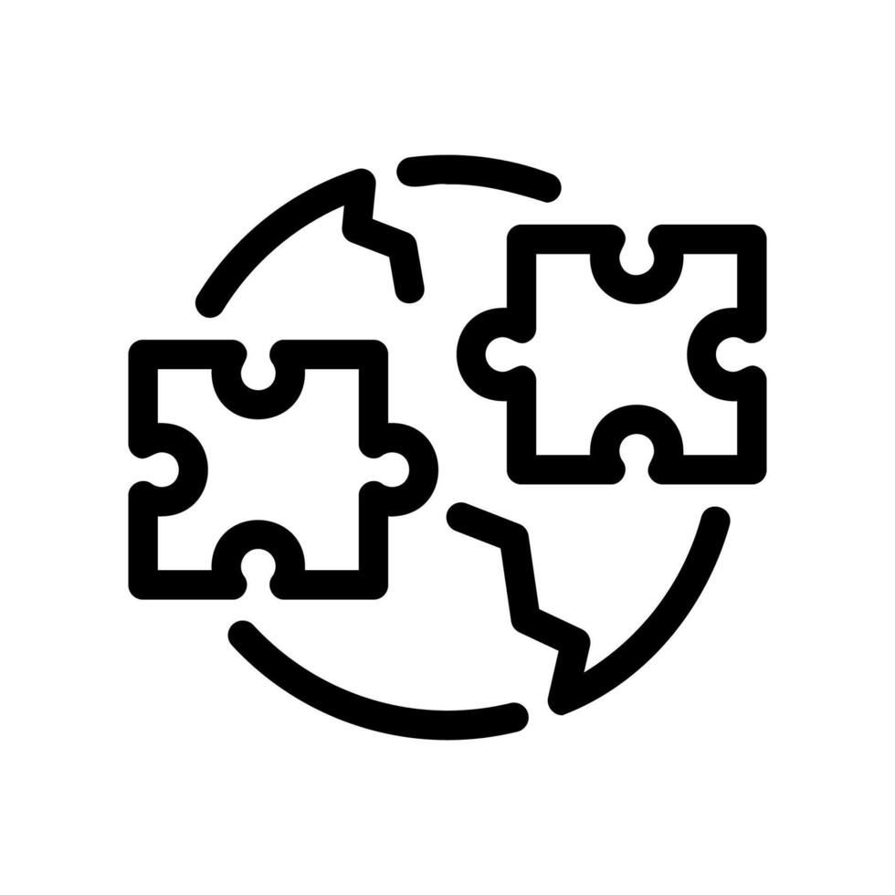 Puzzle Pieces Fitting Together within Circle Symbolizing Global Integration vector