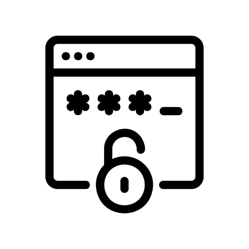 Website Login Interface Showing Password Field and Unlocked Padlock Icon vector