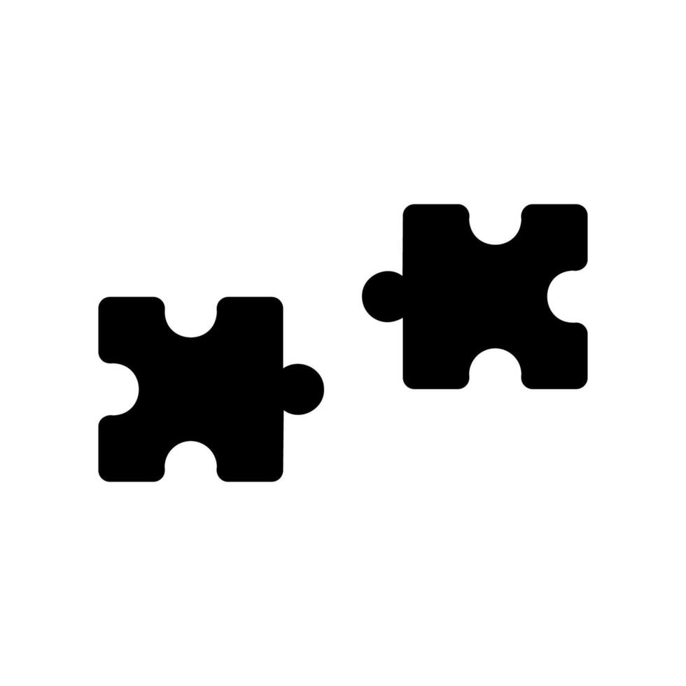 Two Interlocking Puzzle Pieces Symbolizing Connection and Compatibility Fit vector