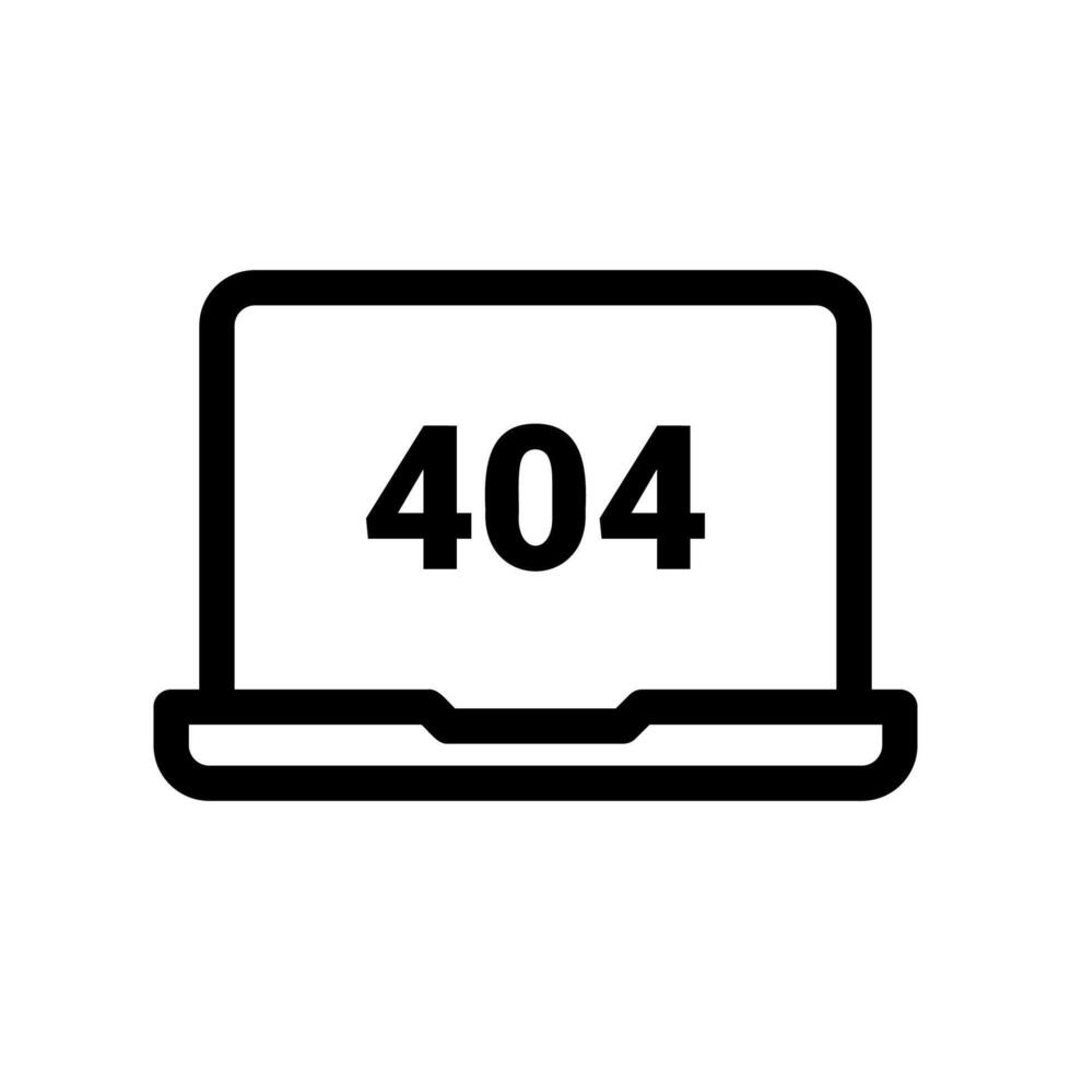 Laptop Computer Displaying 404 Error Message Indicating Page Not Found vector
