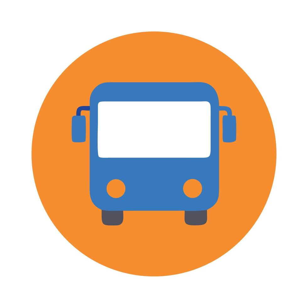 Flat bus icon isolated vector